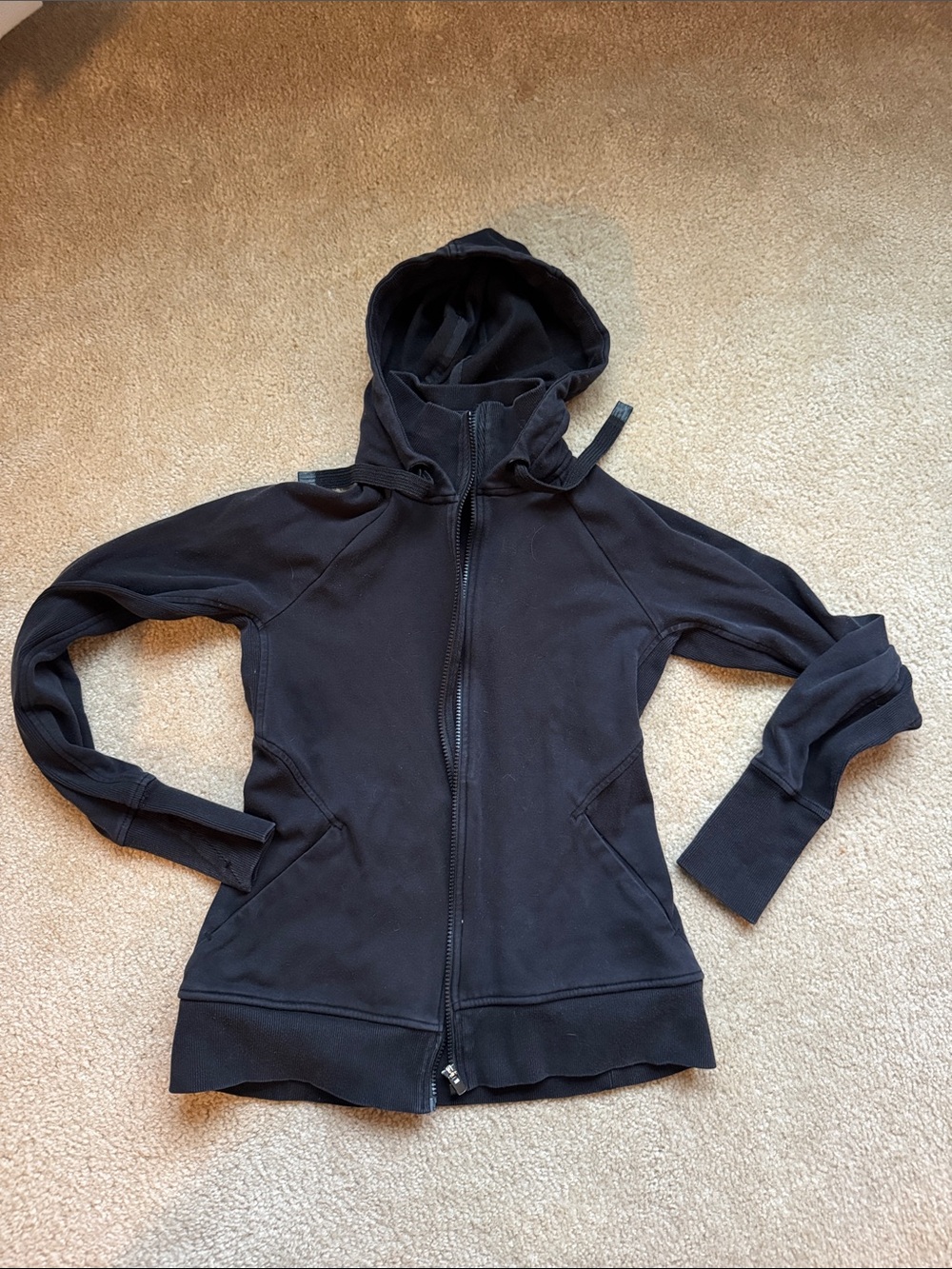 Athleta Triumph Hoodie Black Full Zip Sweatshirt